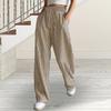 Женские брюки с регулируемой резинкой на талии, средней посадки, длинные брюки с карманами