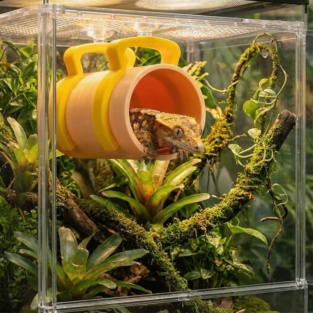 with Suction Cup Reptile Shelter Realistic Hidden Cave Shelter Aquarium Decoration