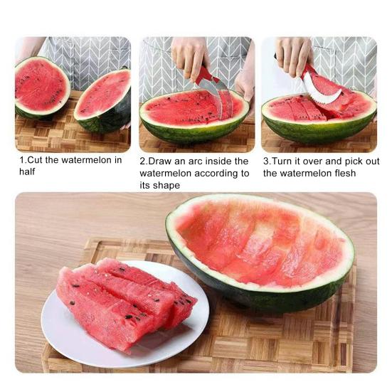 Арбузный резак из нержавеющей стали Ветряная мельница Слайсер Кухонный резак для фруктов Инструменты для выкапывания дынь Фрукты
