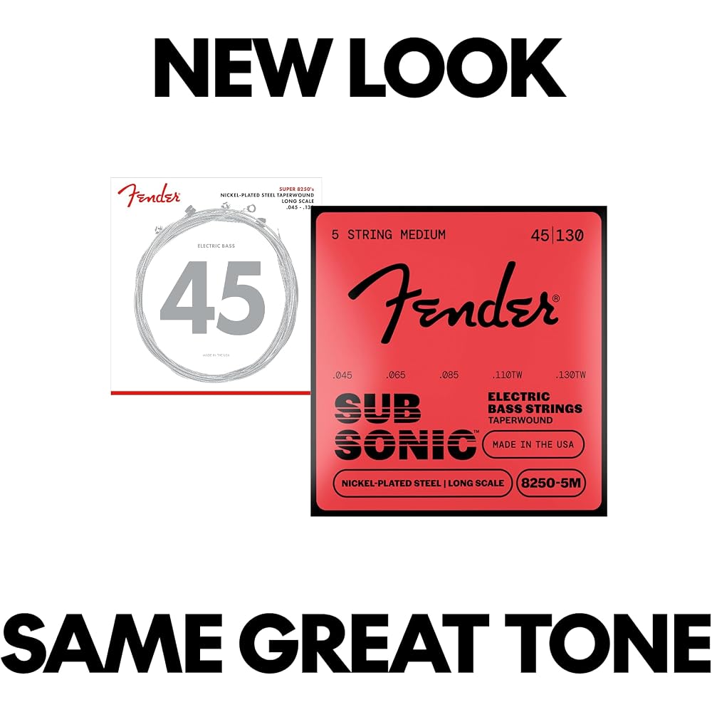 Fender Fender Струны для электробаса SubSonic™ 8250-5M Басовые струны, Никелированная сталь с конической обмоткой...