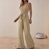 Women's New Halter Jumpsuit Straps High Waist Sleeveless Jumpsuit Fashion Casual Suit