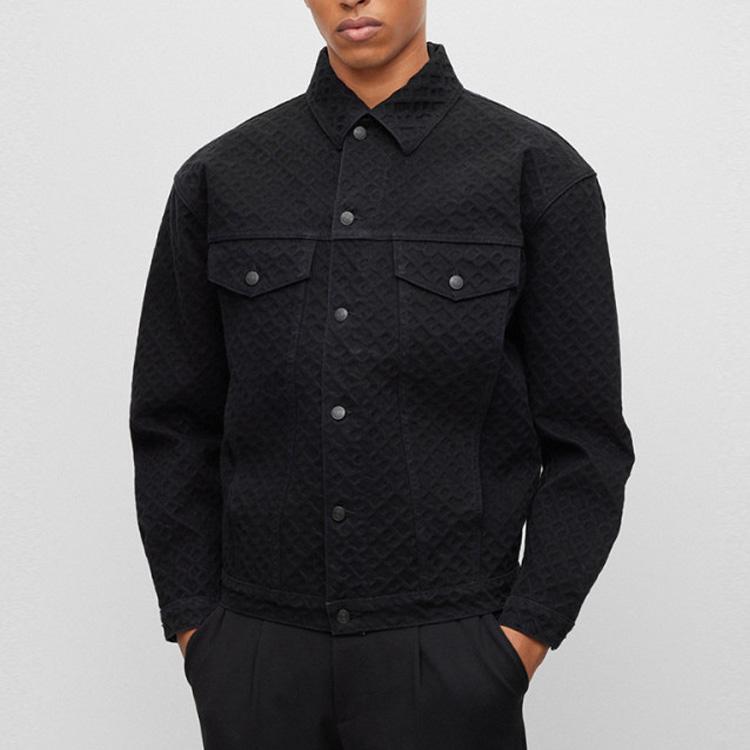 HUGO BOSS Jackets Men's Black Lapel Moderate Other 50497219-001
