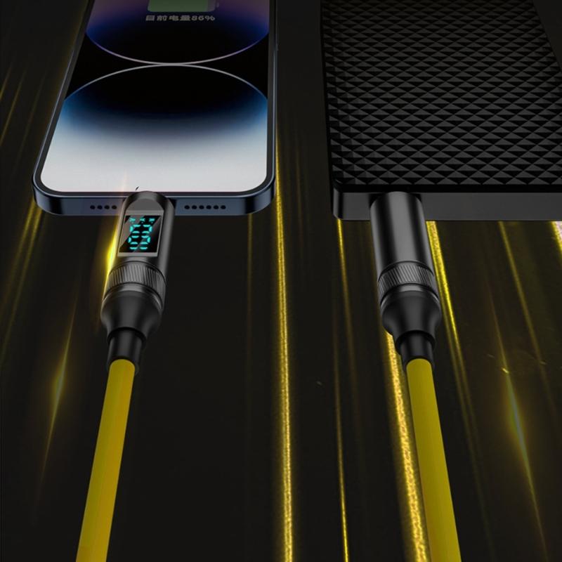 PD100W Quick Charging Cable USB C to TypeC Wire with LED Screen, 8K Video Output & OTG Support