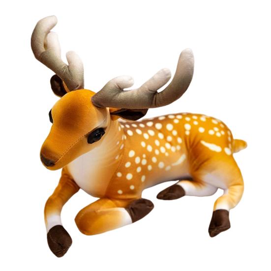 Плюшевая кукла-олень, фигурка лося, рождественское украшение в виде северного оленя с золотыми акцентами, праздничный сказочный рождественский декор