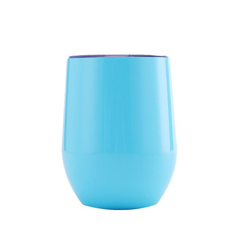 Custom 12oz Stainless Steel Double Layer Eggshell Insulated Vacuum Thermos Coffee Cup Outdoor Mini Egg Shaped Cup Mug with Lid
