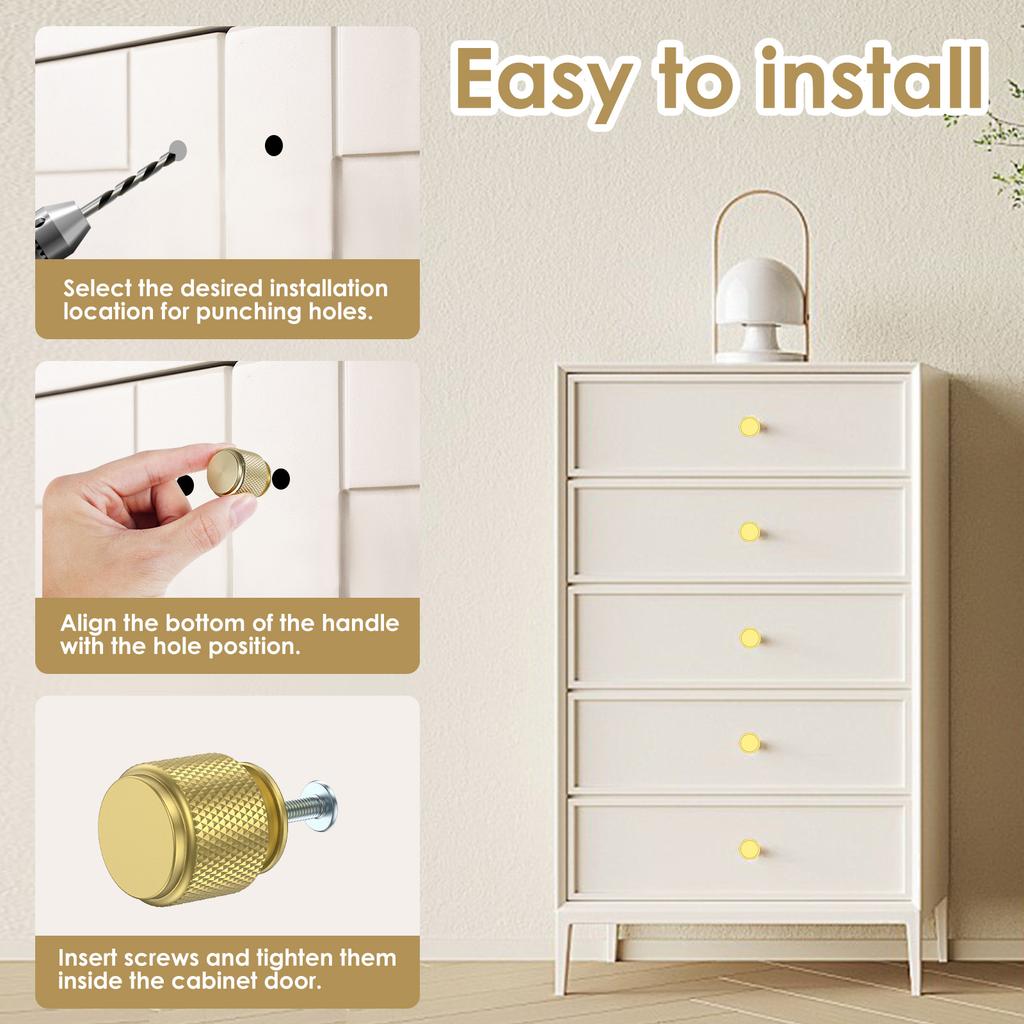 10Pcs Knob Set Kitchen Handles Door Pulls Gold Wardrobe Cupboard Furniture Drawer Cabinet Knobs Hardware Stylish Furniture Knob
