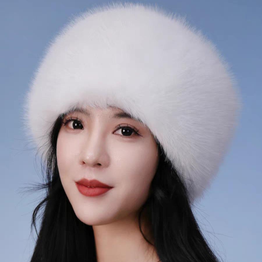 Роскошная шапка-рыбак из искусственного лисьего меха: Плотная, Теплая Защита Ушей, Высококлассный Зимний Снежный Стиль