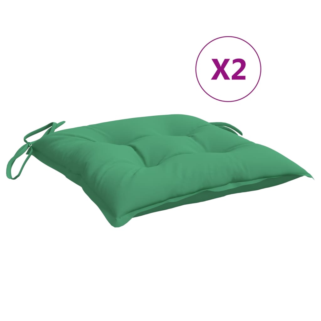 Chair Cushions 2 pcs Green 50x50x7 cm Oxford Fabric