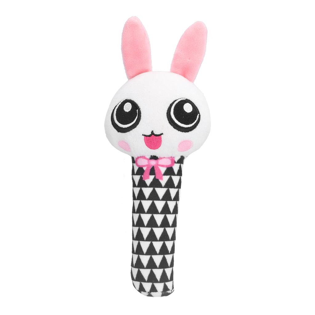 Plush Stuffed Animal Rattle Toy Baby Soft Hand Grip BB Toys Rattle Hand Bell Animal ToyBunny