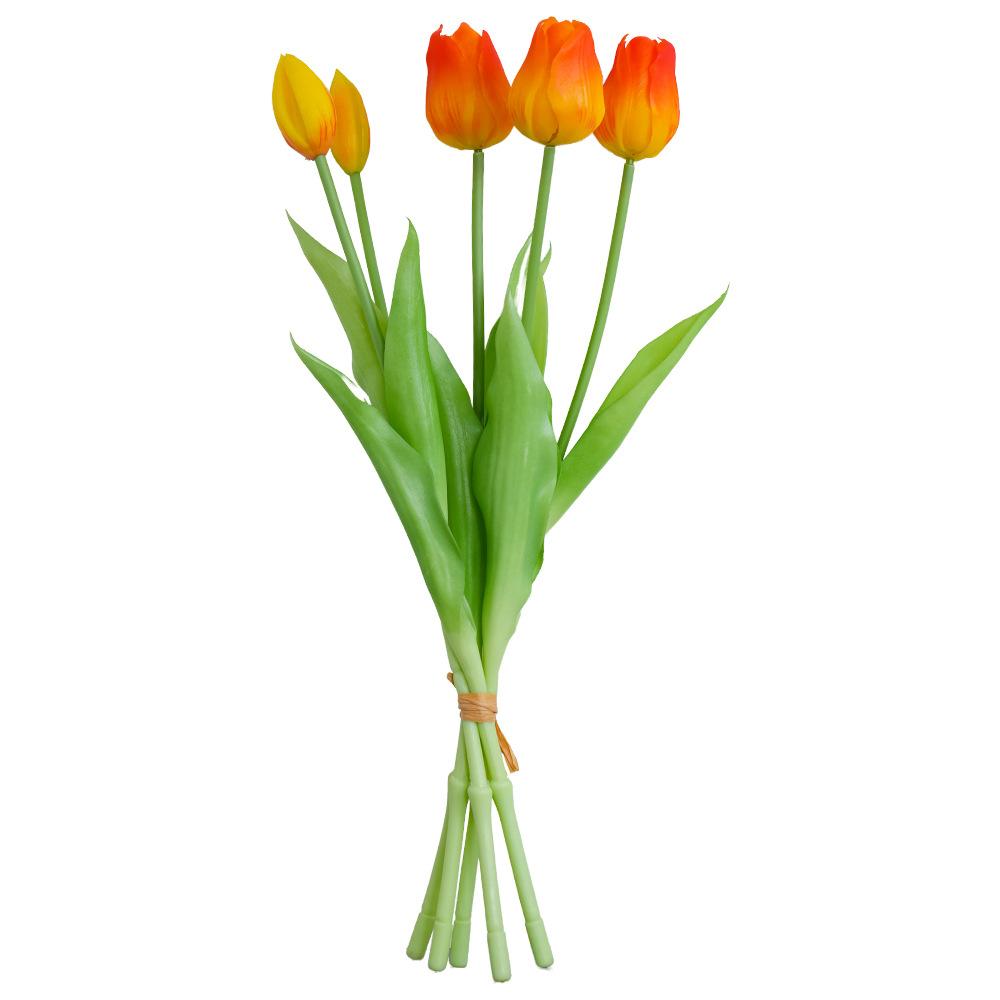 Букет тюльпанов осенней вишни, мягкий резиновый материал, гостиная, светлый роскошный обеденный стол для помещений, высококачественное имитационное цветочное украшение
