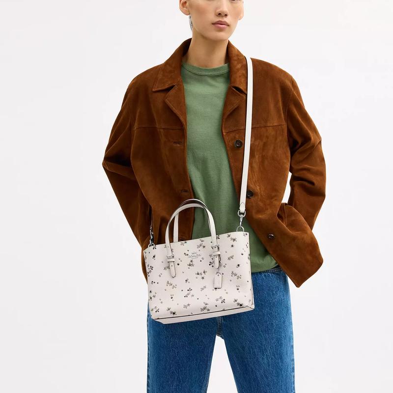 Coach Mollie 25 Сумка-тоут с принтом Сумка-тоут Сумка для покупок Кожаная Сумка через плечо Средняя Женская Многоцветная