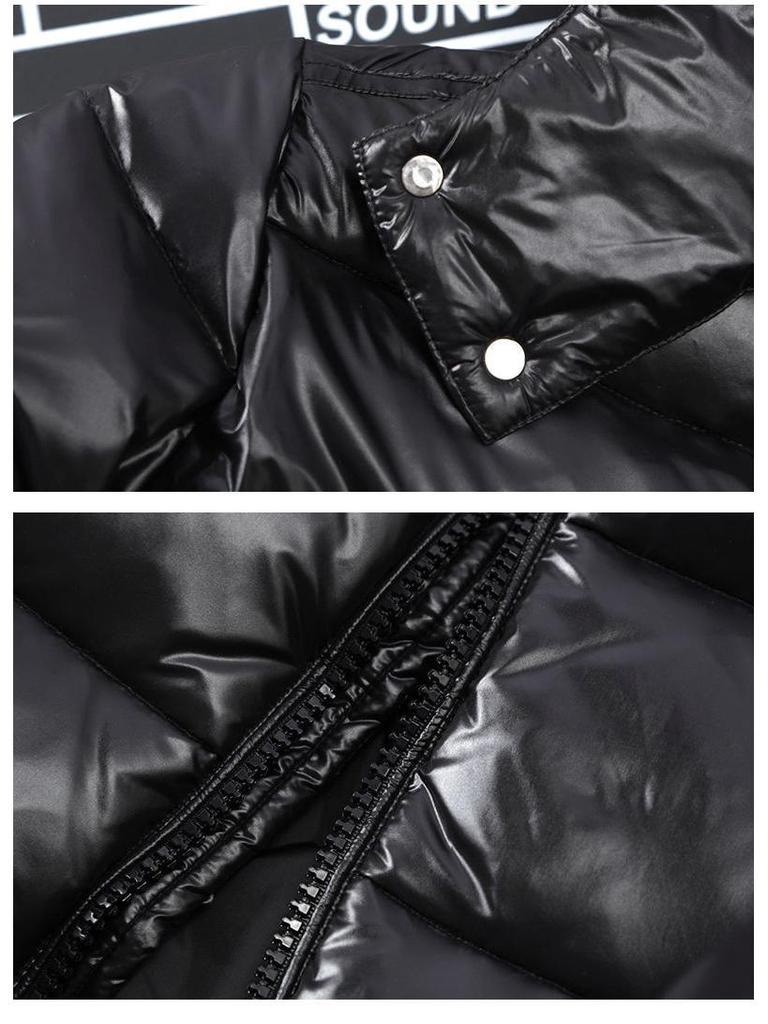 Мужская блестящая зимняя хлопковая куртка – с капюшоном, стильная и утепленная верхняя одежда