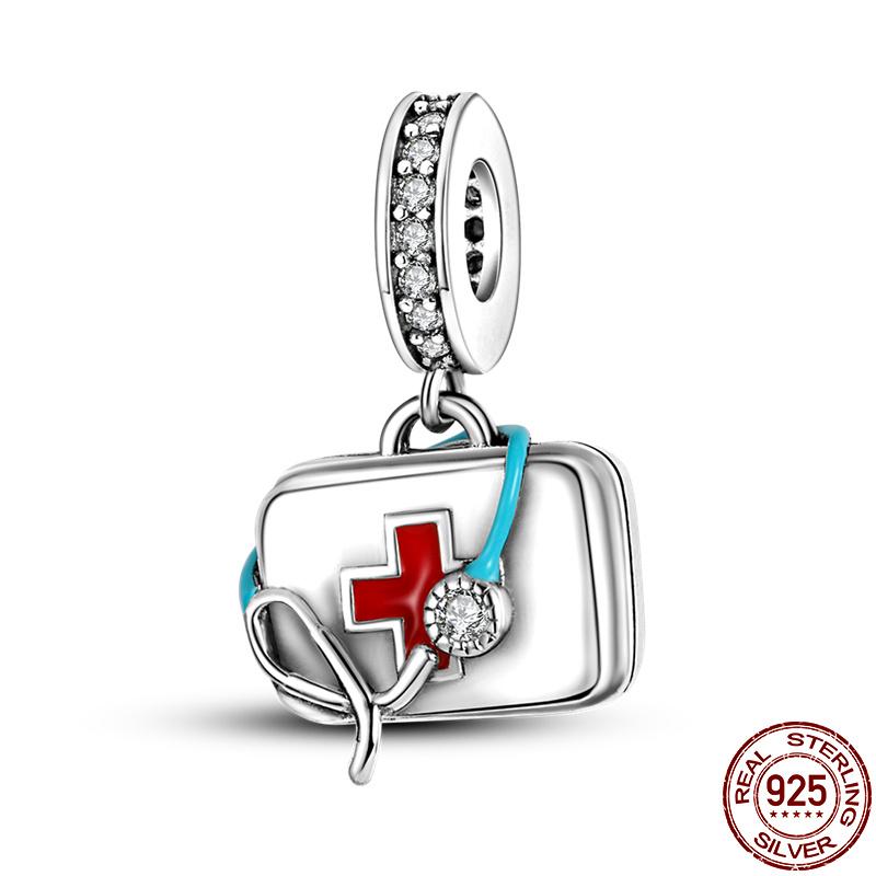 Новый оригинальный S925 стерлингового серебра шарм подвеска мотоцикл радуга сглаза гантели браслеты женщины DIY ювелирные изделия подарок