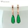Fashion Long Rose Gold Color Water Drop Cubic Zirconia Dangle Earrings For Women Luxury Wedding Party Jewelry Romantic Gift