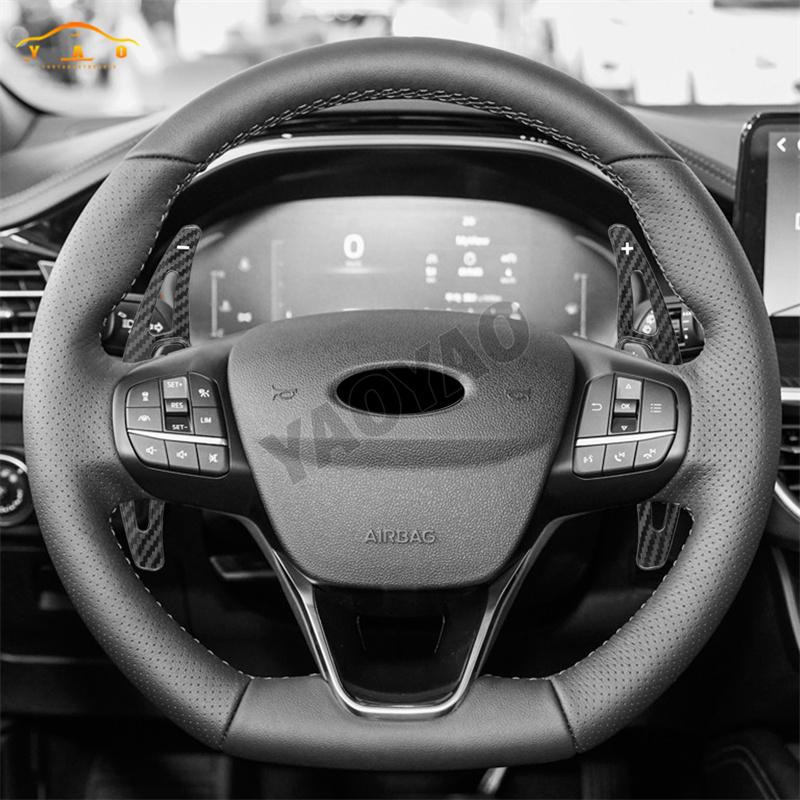 2X Gear Extension Interior Accessories ABS Shift Paddle For Ford Focus Escape Kuga 2016-2020 EVOS 2022 Steering Wheel Shifter