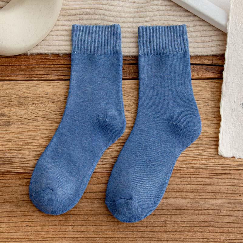 Unisex Plush Mid-Tube Socks - Thick, Warm Terry Socks for Autumn and Winter