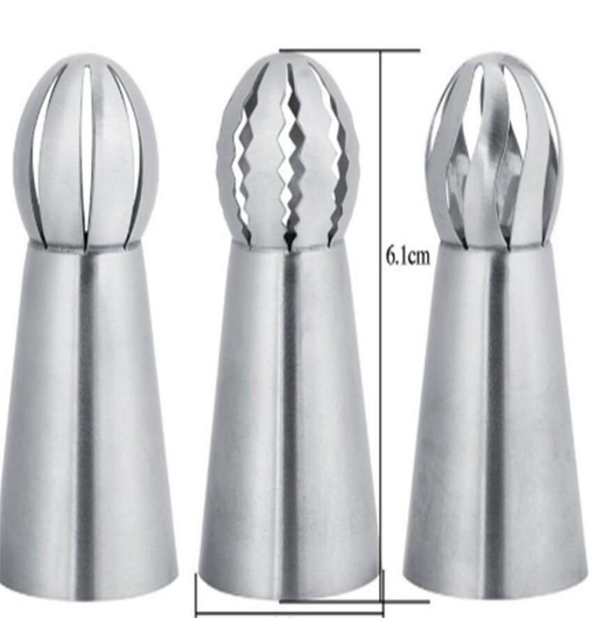 3Pcs Russian Flower Icing Piping Nozzles Tips Cake Decoration Pastry Cupcake Baking Tools