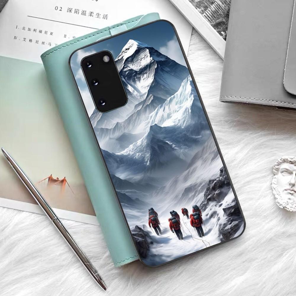 Climbing Mountain Phone Case Silicone PC+TPU For Samsung S10 20 30 22 23 24 Plus Lite Ultra Cover
