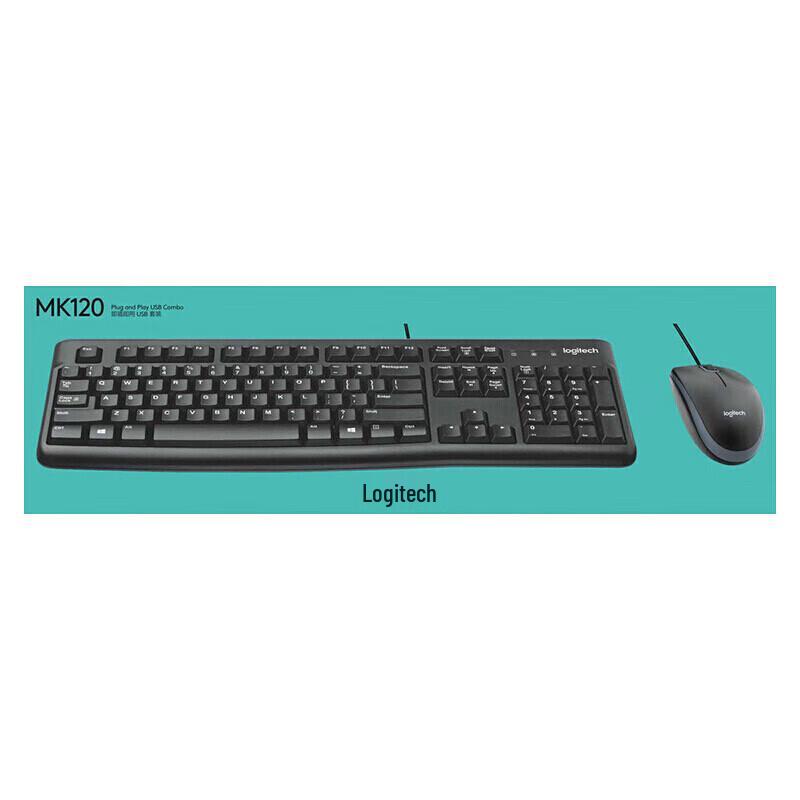 Logitech Проводной набор клавиатуры и мыши MK120