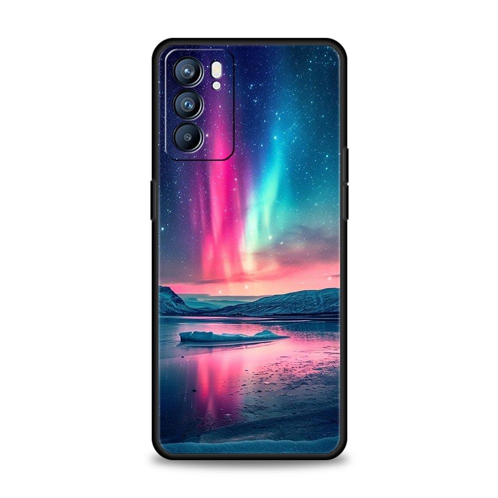 Красивая чехол с северным сиянием для Oppo Reno8 Reno7 Reno6 Pro A54 5G Find X6 X5 A53 A52 A9 A15 A95 A17 A16 A57 A31