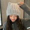 Thickened Beanie Hat Cat Ear Skullies Hat Fashion Ear Protection Hat  Outdoor Sports
