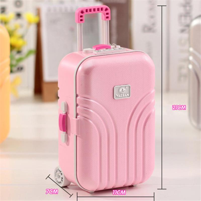 Чемодан с перекладиной, музыкальная шкатулка, музыкальная шкатулка для хранения ювелирных изделий для девочек с вращающимся танцующим маленьким мультяшным персонажем