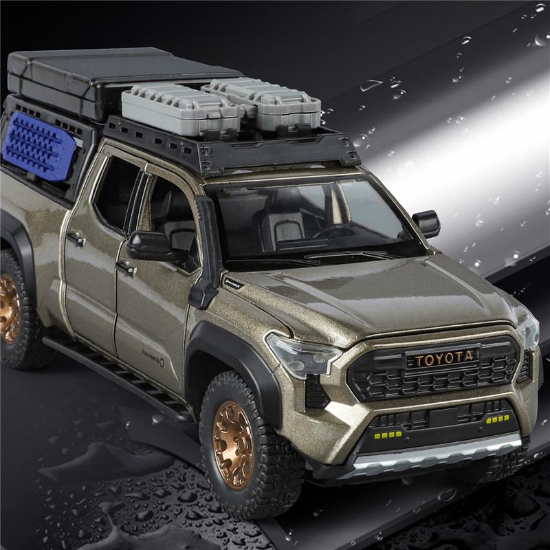 lqbn4 Travel Version 1/24 TOYOTA Tacoma Pickup Alloy Car Model Diecast Metal Off-Road Vehicles Car Model Sound and Light Kids Toy Gift