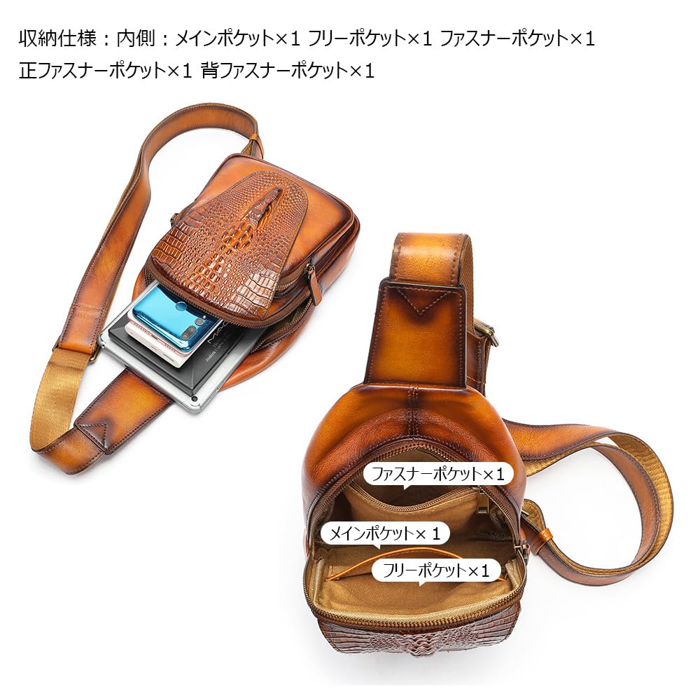 Сумка через плечо Whatna из натуральной кожи коровы в античном стиле, 3-way, кроссбоди, мини-сумка, нагрудная сумка, натуральная кожа, толстая