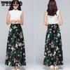 WTEMPO Эластичные большие распашные юбки с высокой талией, женские весенне-летние длинные длинные юбки трапециевидной формы с цветочным принтом, шифоновые юбки для танцев для мамы