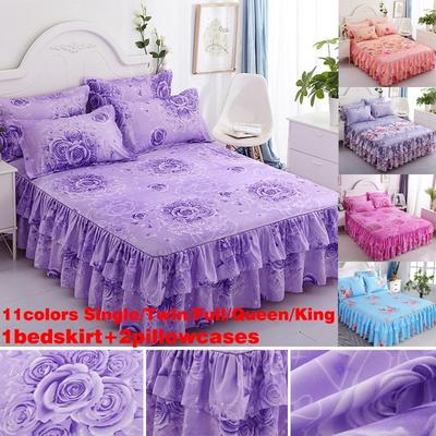 Покрывало с воланом на кровать и 2 наволочки