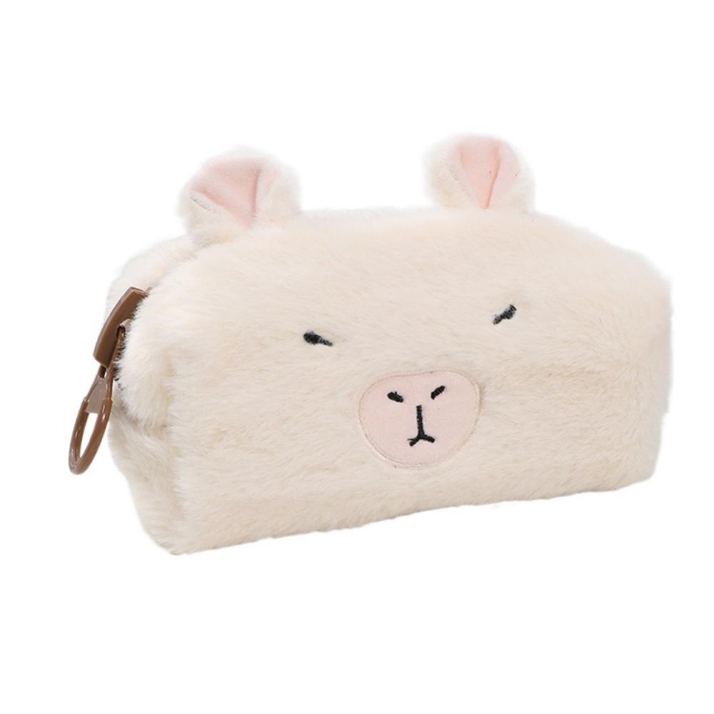 Zipper Capybara Plush Pencil Case Animal Capybara Plush Pencil Pouch  Student