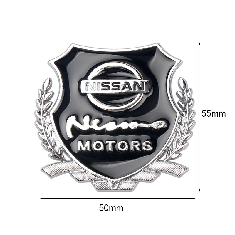 AUK2 3D Metal Car Badge Body Trunk Sticker Emblem Decoration Center Cover For Nissan Nismo GTR Qashqai j10 Rogue Juke X-Trail Tiida
