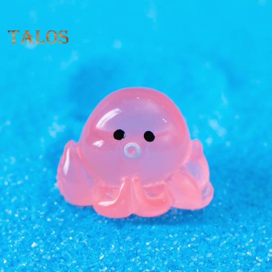 32 шт. Миниатюрные фигурки осьминогов, светящиеся в темноте, миниатюрные статуэтки осьминогов из смолы для волшебных садов, аквариумов, поделок своими руками