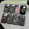 Винтажный Кружевной Чехол Для Телефона Для iPhone17,16,15,14,13,12,11 Plus,Pro Магнитный Для Magsafe Беспроводной Зарядки