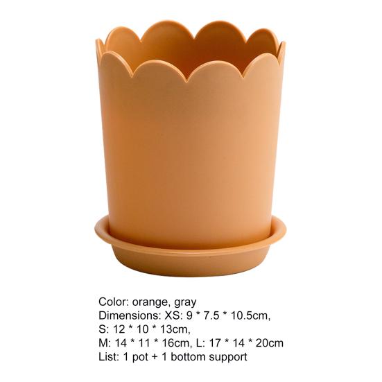 Цветочный горшок, универсальный, яркий пластиковый цветочный горшок с краями лепестков, большое открытие, домашний цветочный горшок