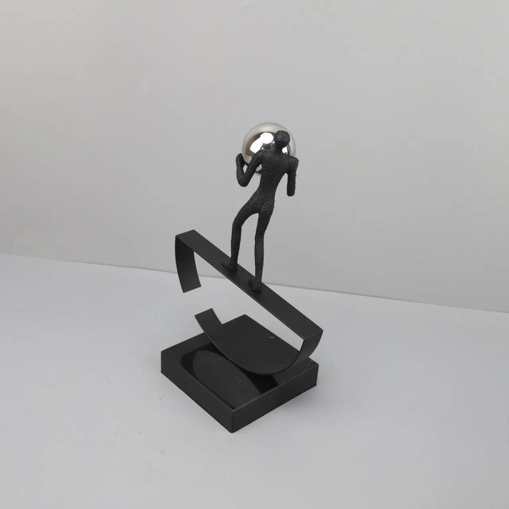 Креативные абстрактные акробатические фигурки, Декоративные ornaments, Ручные серебряные шары-скульптуры, Настольные декоративные скульптуры