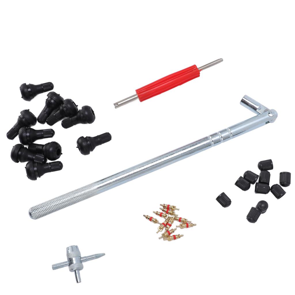 Valve Core Remover Installer Tool Multifunctional Stainless Steel Quick Change Tire Valve Tool Kit for Cars Motorcycles