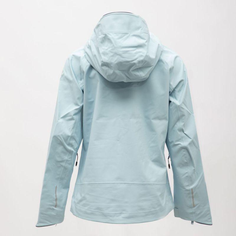 Sky Blue Softshell Jacket with Hood Black Zip Closure Woman ROSSIGNOL