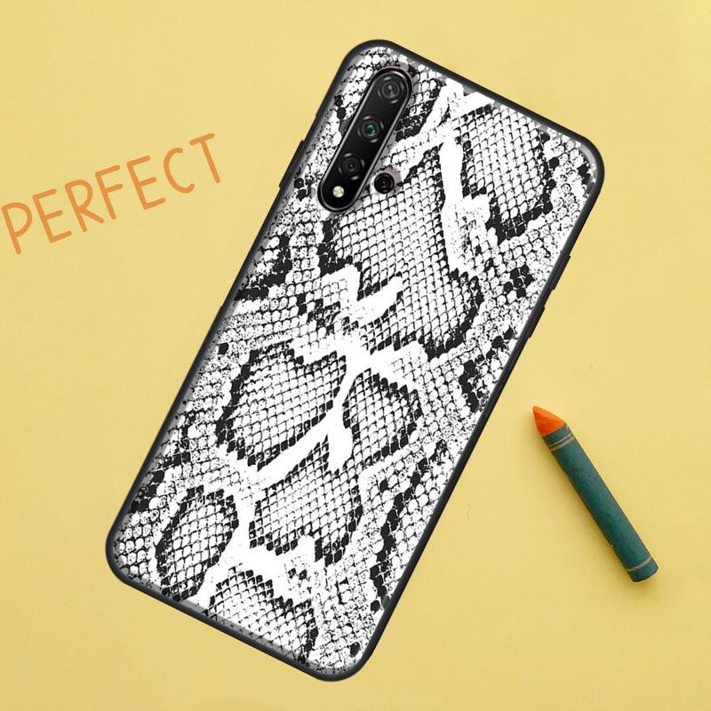 Snake Skin Print Case For Huawei P Smart 2019 Nova 5T 9 10 SE 3i 8i 11i Y60 Y61 Y70 Y90 P20 P40 Lite P30 Pro