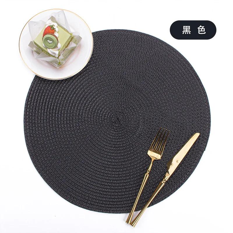 38cm European Style Round Woven Mats & Pads, Heat-Resistant and Non-Slip Place Mats for Dining Table, Ideal for Outdoor Picnic