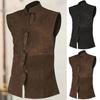 Men Waistcoat Vintage Medieval Renaissance Gentleman Satge Performance Sleeveless Solid Color Stand Collar Role Play Cosplay Costume