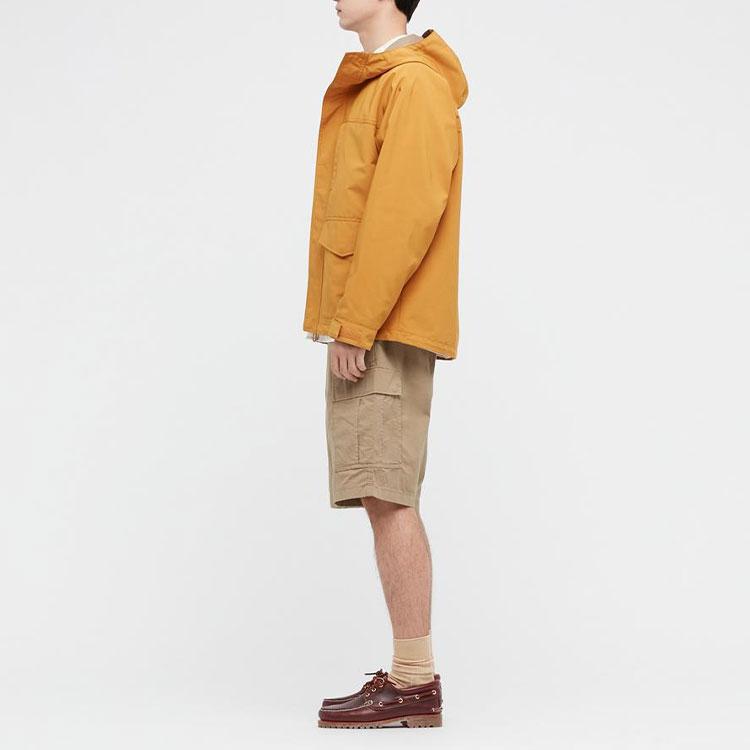 Uniqlo SS22 Однотонные прямые повседневные шорты Мужские шорты Хаки 444620-33