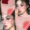 Two Color Powder Blusher Cream Matte Brighten Water Light Peach Cream Blush Natural Cheek Tint Waterproof Face Contouring Makeup