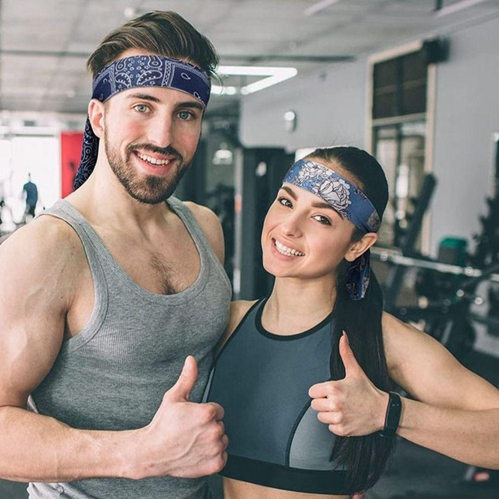 Moisture Wicking Tie Back Headbands Cotton Sweatband New Running Headbands Men Women
