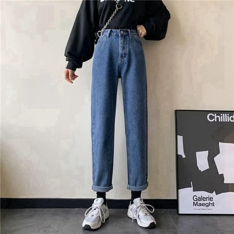 Летние женские тонкие широкие джинсы с высокой талией, прямые свободные брюки в корейском стиле