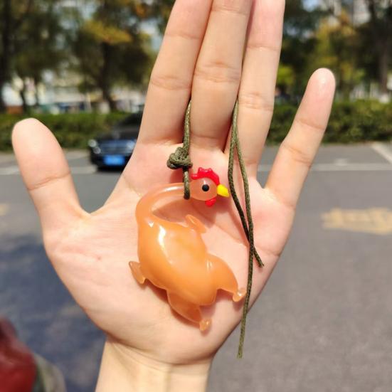 Подвеска для зеркала заднего вида с шнурком, простая установка, подвесное украшение, меняющее цвет, жареная утка