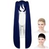 CaseEden Cosplay Wig, Premium Long Twintails with Vance, Heat Resistant, Blue-Black, WIG6193