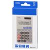 Ohm Electric Calculator 12 Digits Tax Rate Setting with Tax Rate Calculation Function 2 Power Sources Solar Battery with Notebook Cover OHM KCL-111