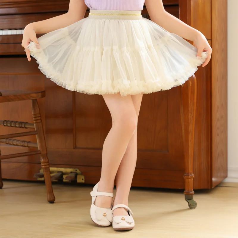 Летняя юбка-пачка для девочек, вечерние балерины, многослойное бальное платье на день рождения, короткая юбка принцессы для детей, школьная юбка для подростков, танцевальная группа