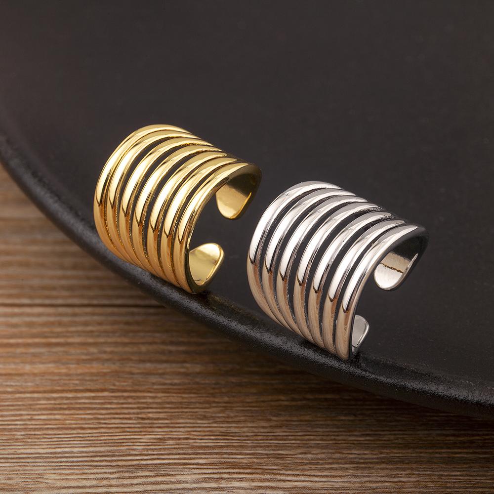 Nidin New Trendy Punk Rock Style Multilayer Rings Open Adjustable For Women Personality Design Finger Jewelry Accessories Gifts